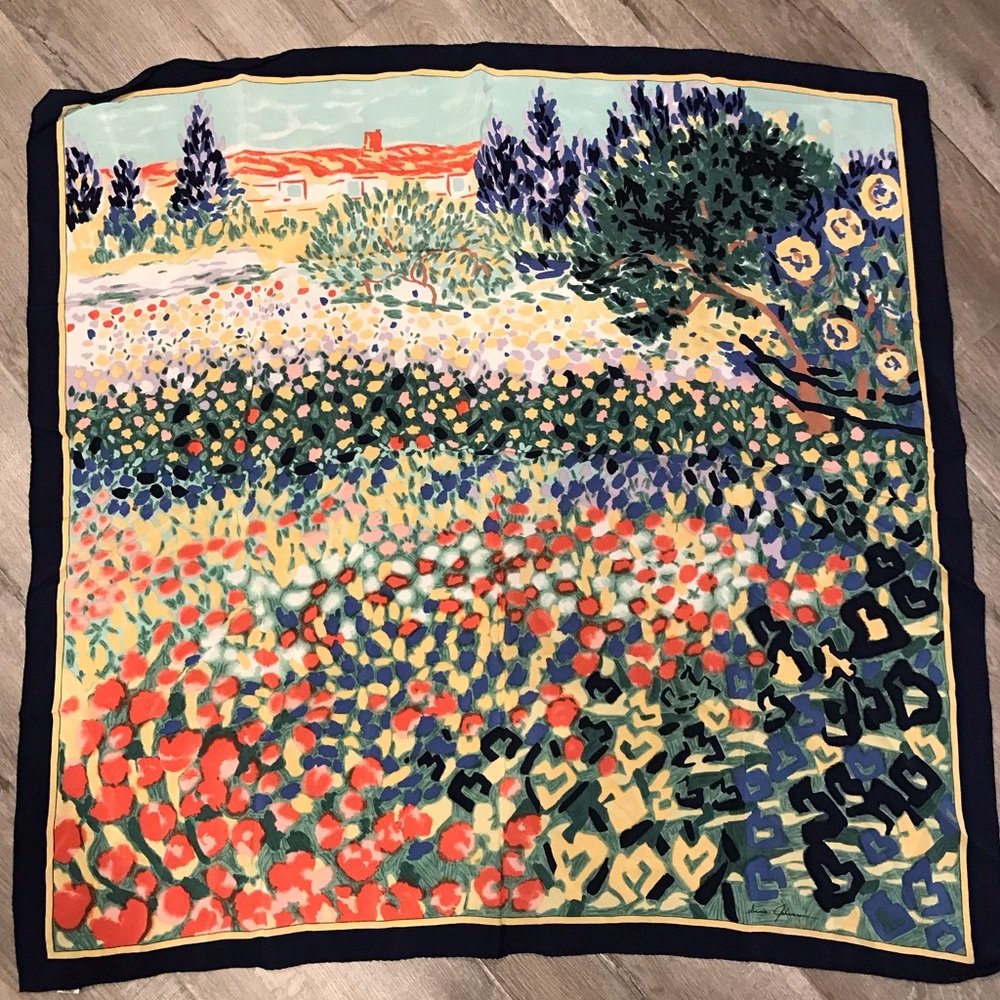 Ginnie Johansen Vintage 80’s Silk Scarf 33x33”